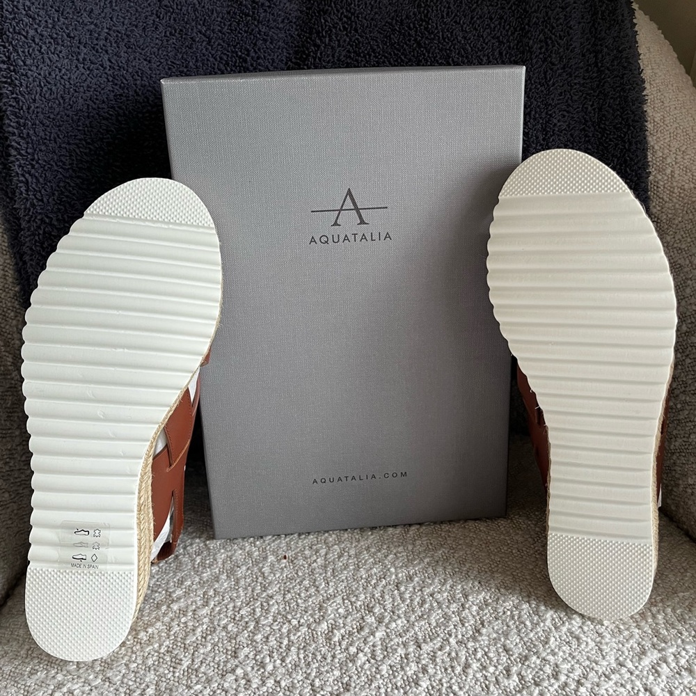 NWT Aquatalia Leather Amaya espadrille sandals~ size 10M - Picture 11 of 11